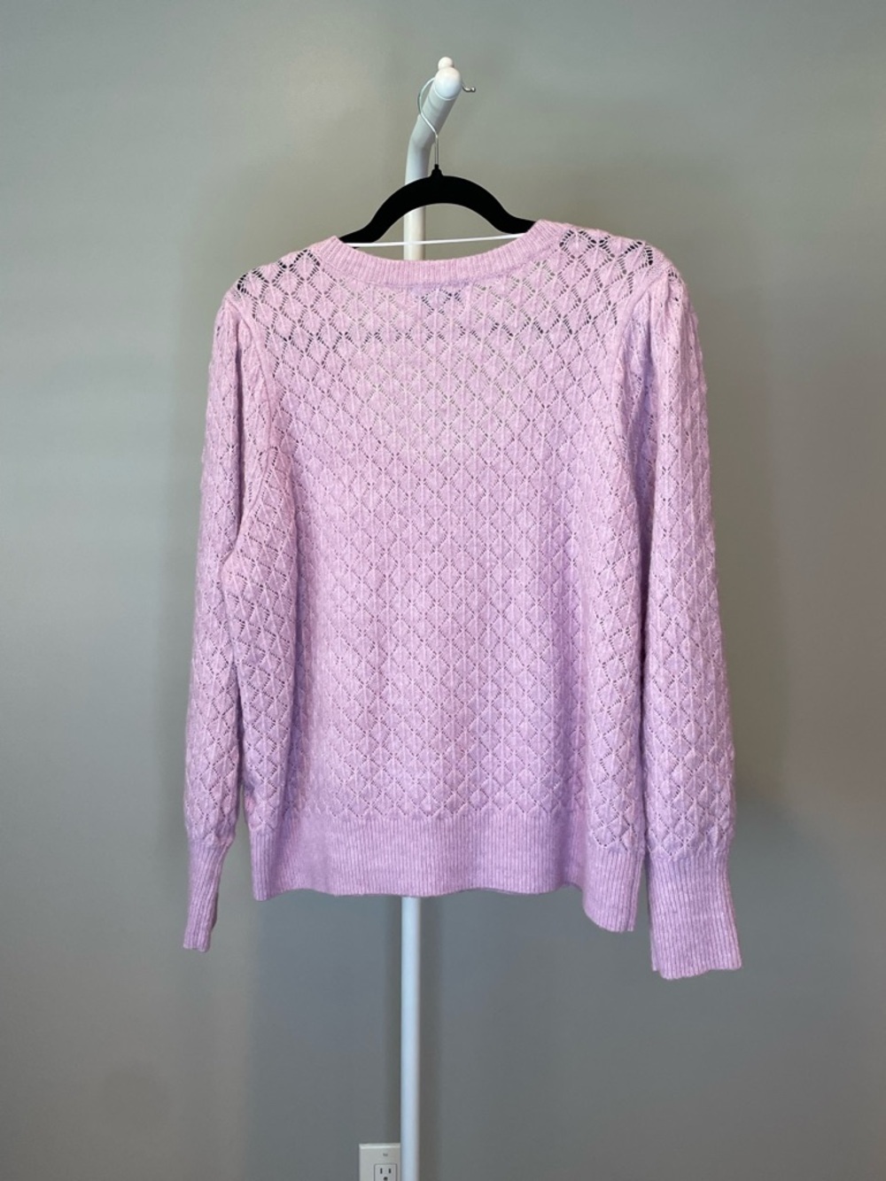 Old Navy Lavender Pointelle Scoop Neck Sweater - Picture 3 of 3